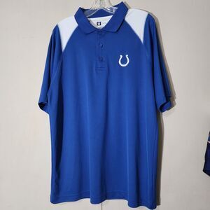 NFL Team Apparel Indianapolis Colts Men's Polo Blue White  Large